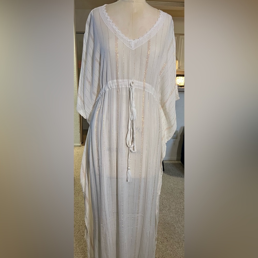 Gypsie Blu live to be free white and Gold Dress One size fits most